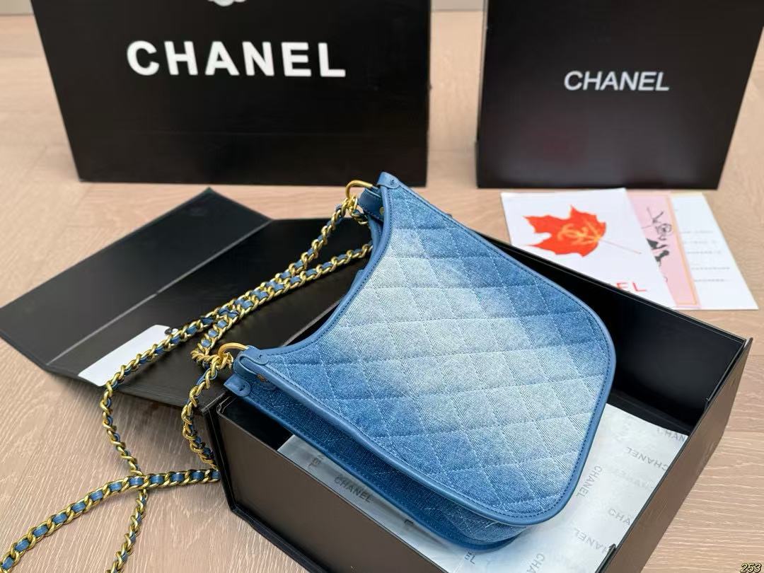 CHANE1 チェーンデニムクロスボディバッグ【50％割引+送料無料】