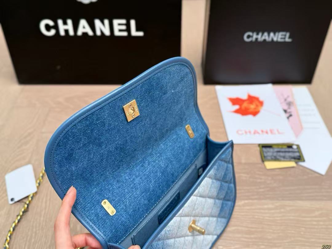 CHANE1 グラデーションデニムサドルバッグ【50％割引+送料無料】