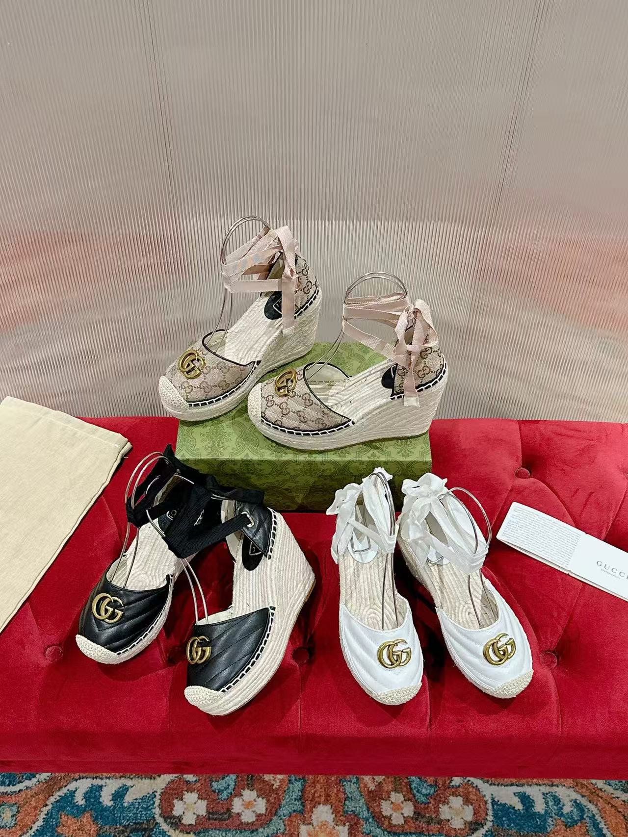 GUCC1 高級麦わら厚底漁師靴【50％割引+送料無料】