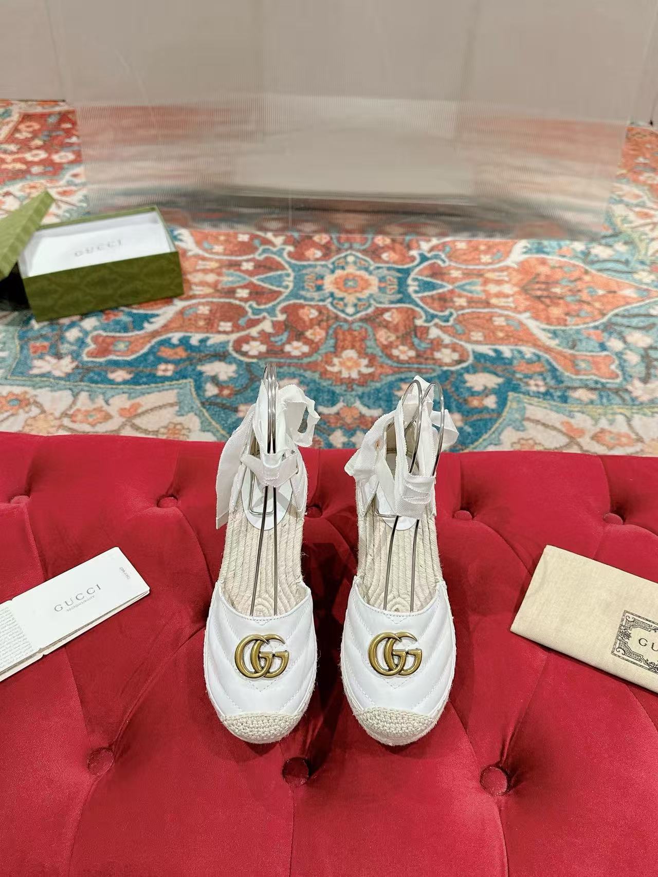 GUCC1 高級麦わら厚底漁師靴【50％割引+送料無料】