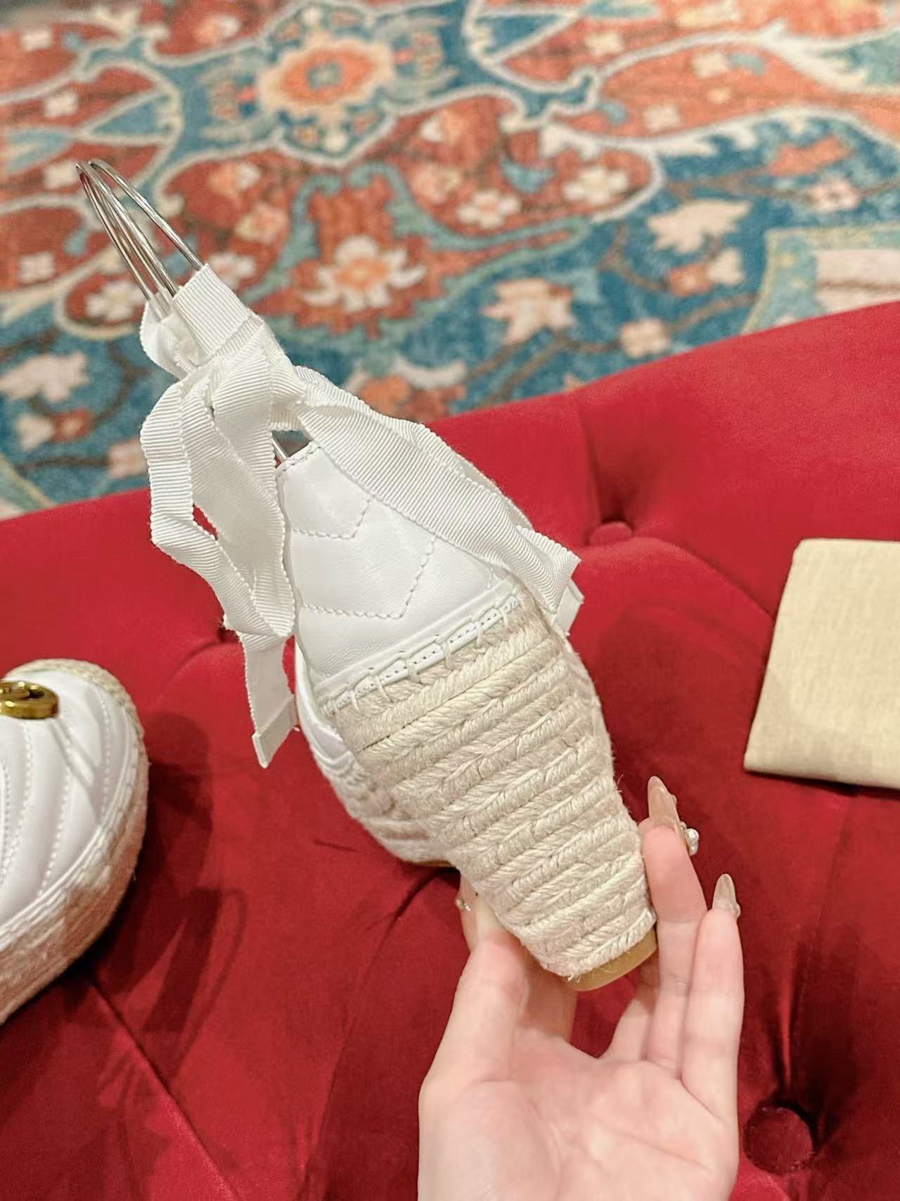 GUCC1 高級麦わら厚底漁師靴【50％割引+送料無料】