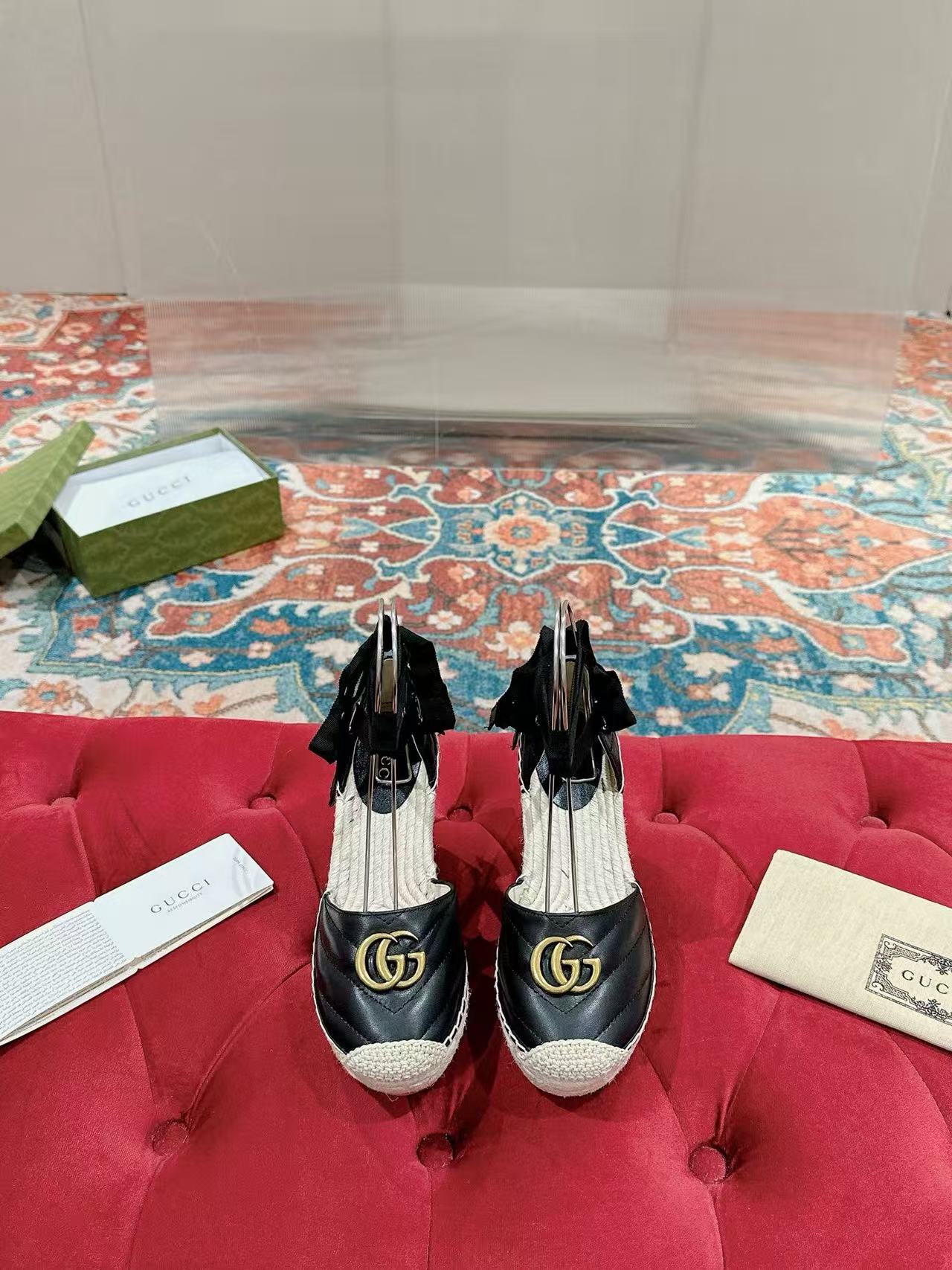 GUCC1 高級麦わら厚底漁師靴【50％割引+送料無料】