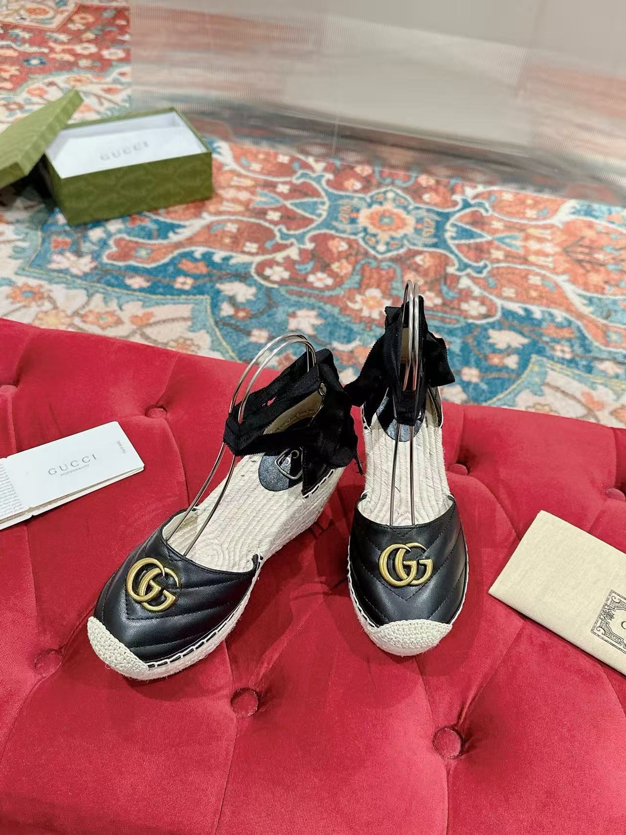 GUCC1 高級麦わら厚底漁師靴【50％割引+送料無料】