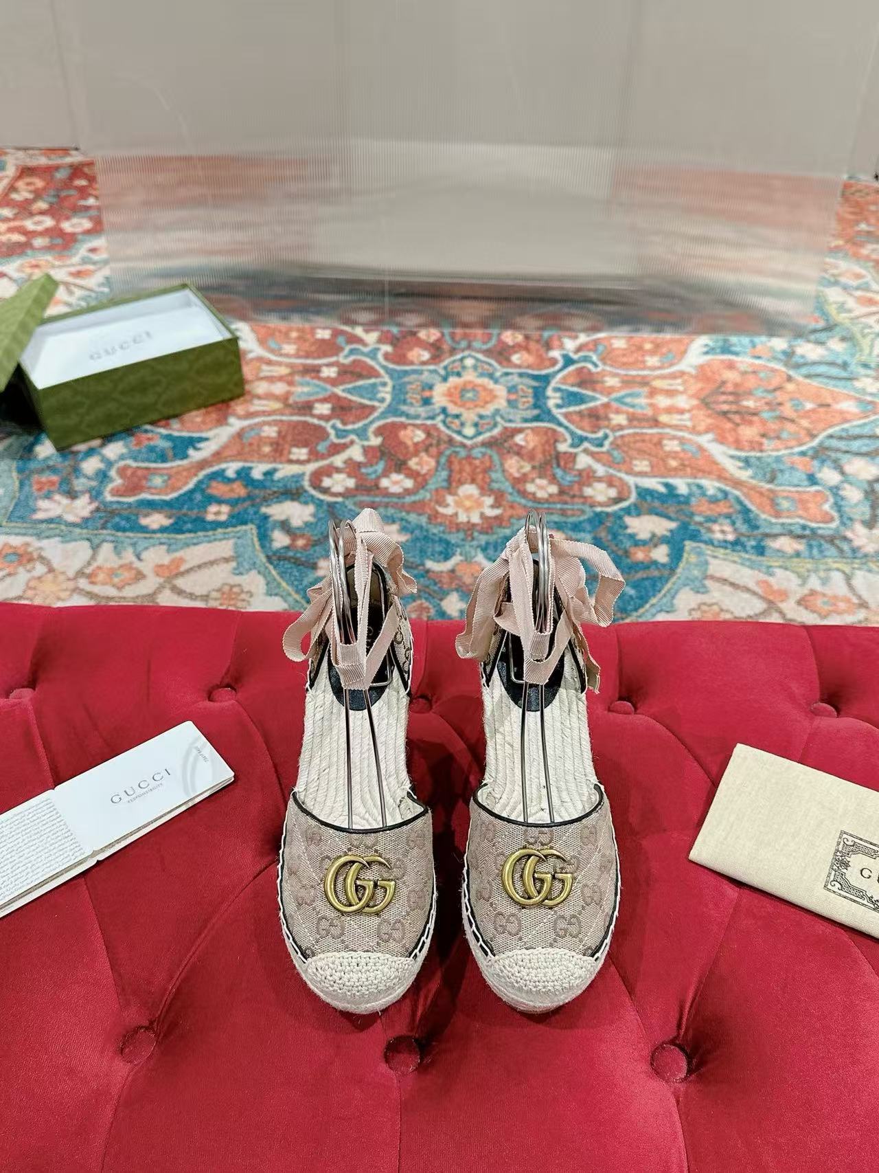 GUCC1 高級麦わら厚底漁師靴【50％割引+送料無料】