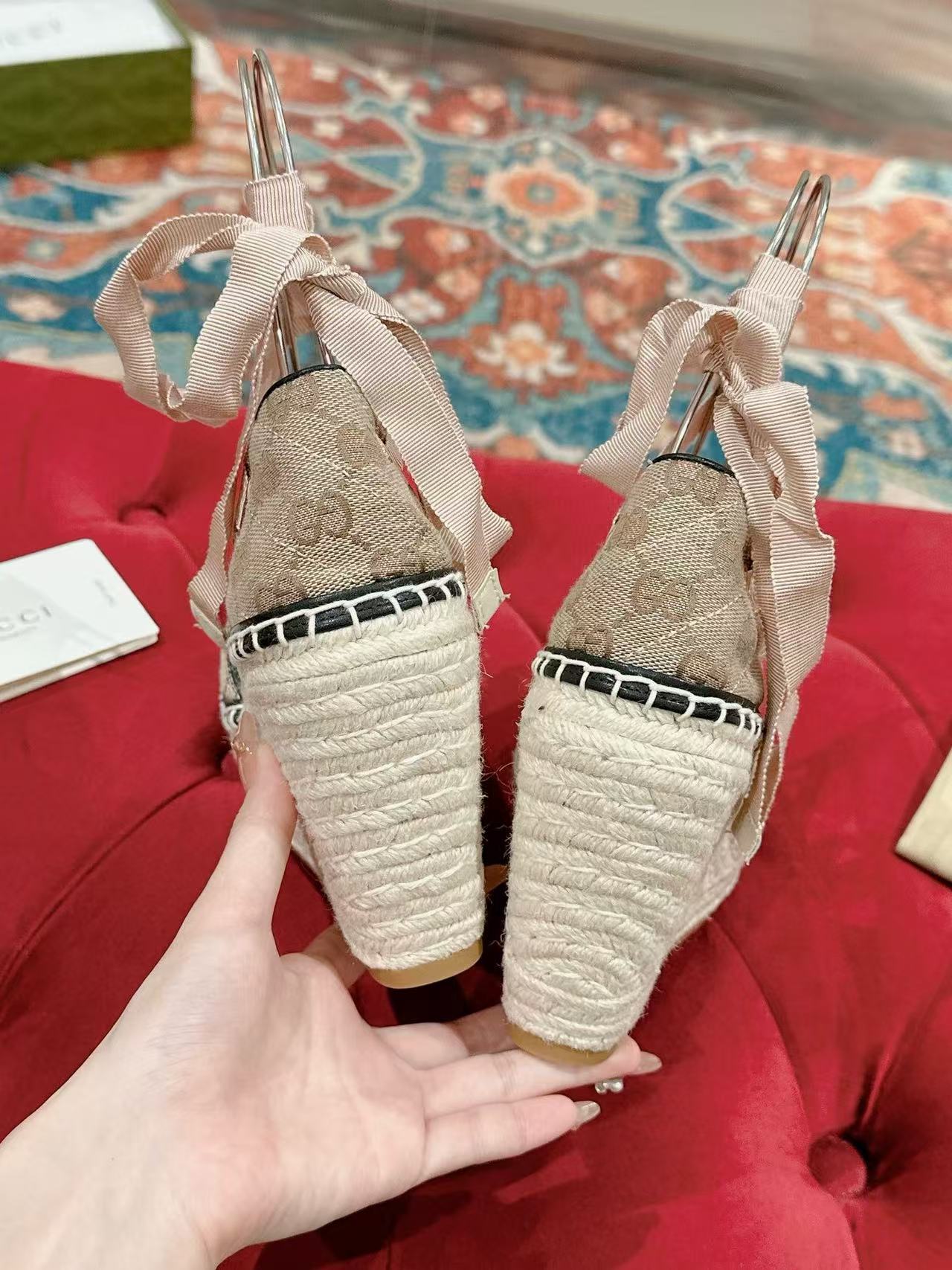 GUCC1 高級麦わら厚底漁師靴【50％割引+送料無料】