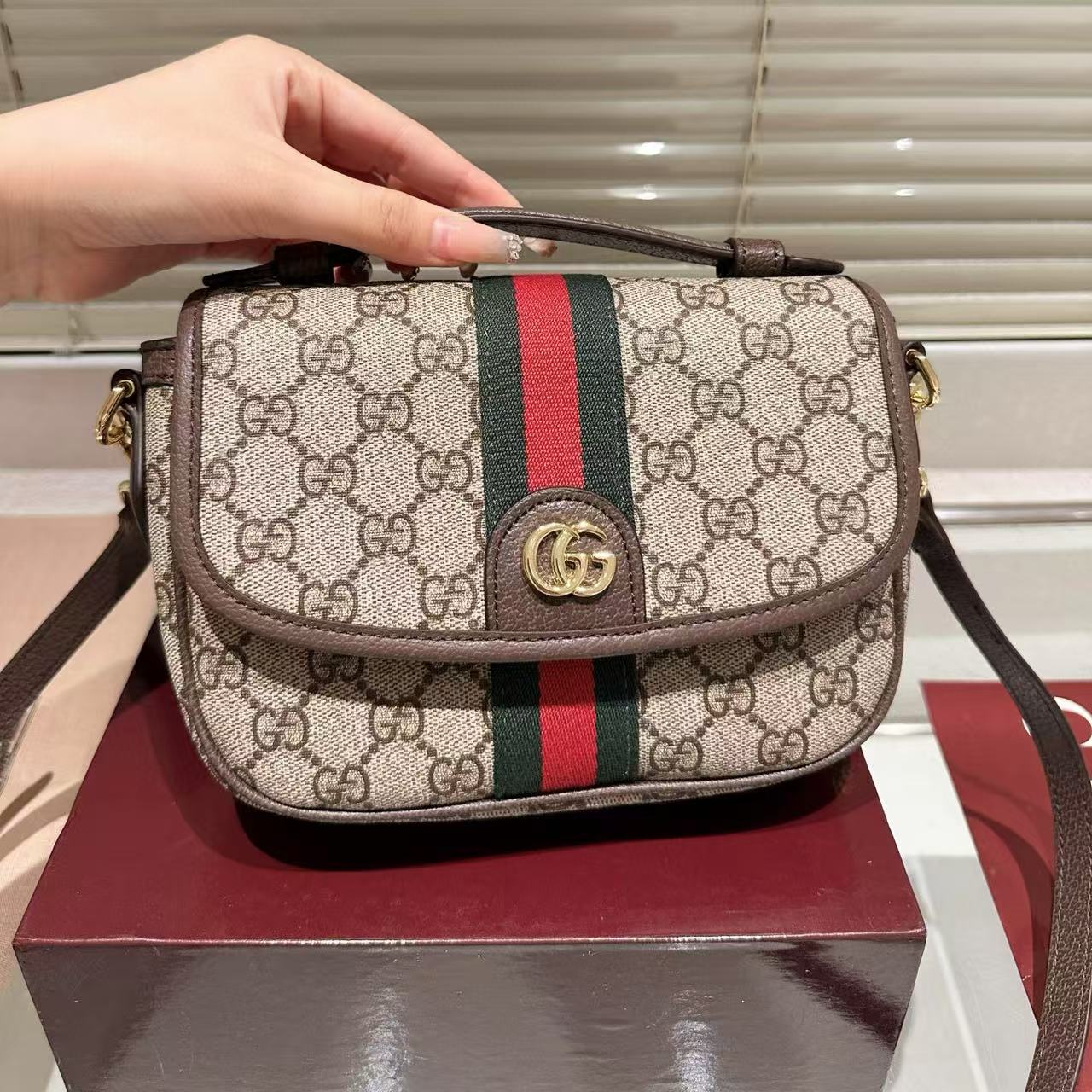 GUCC1 ジャカードハンドバッグ【50％割引+送料無料】