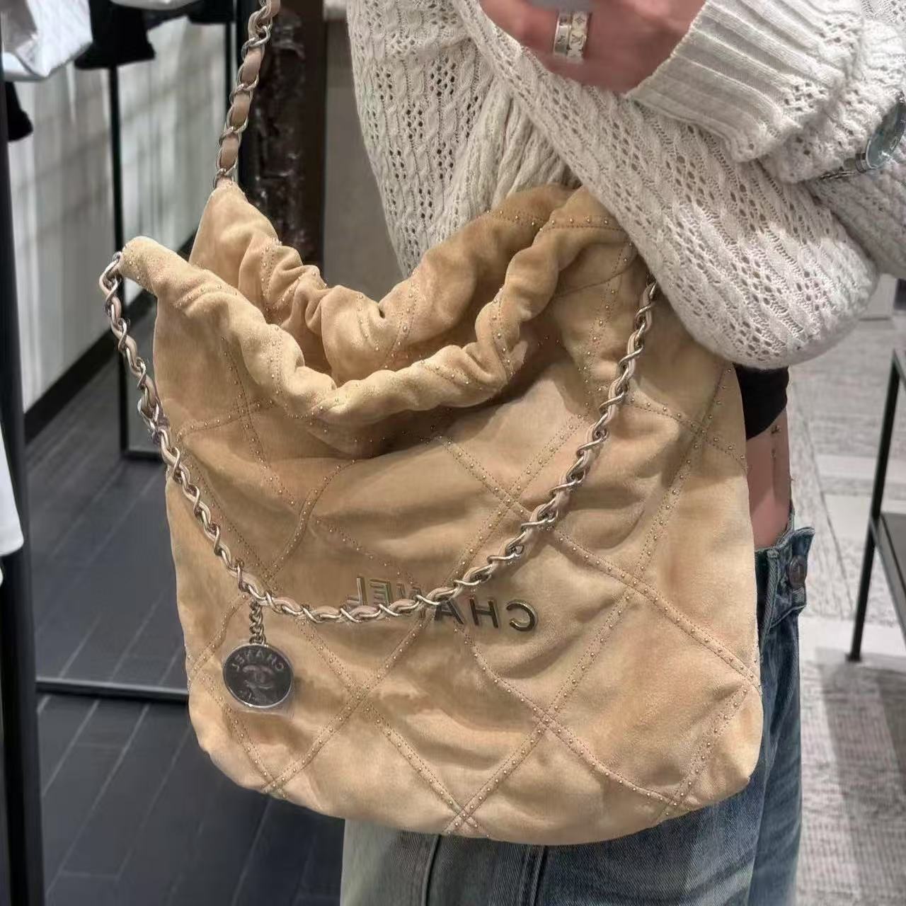 CHANE1 ディアスキンチェーンショッピングバッグ【50％割引+送料無料】