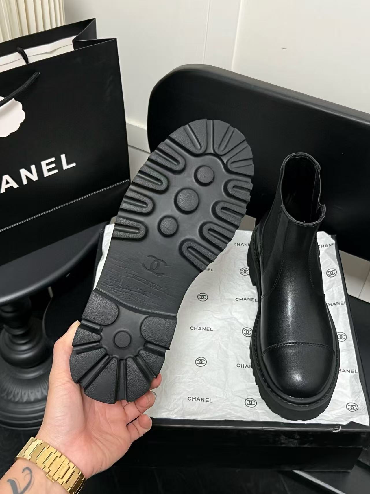 CHANE1 シンプルダブルCショートブーツ【50％割引+送料無料】