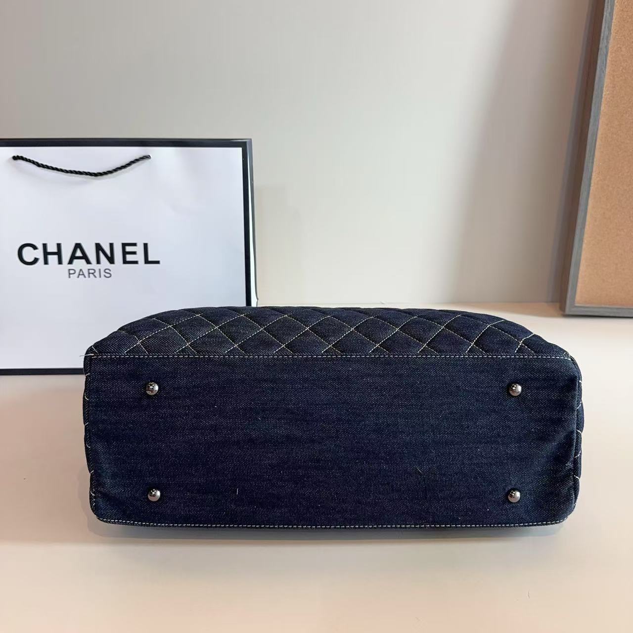 CHANE1 デニムチェーンショッピングバッグ【50％割引+送料無料】