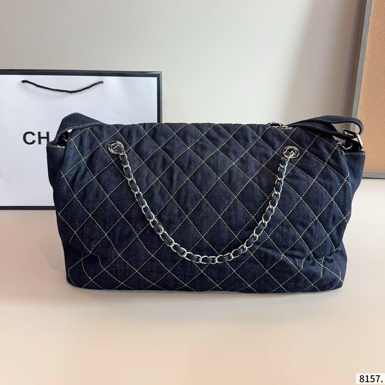 CHANE1 チェーンデニムショルダーバッグ【50％割引+送料無料】