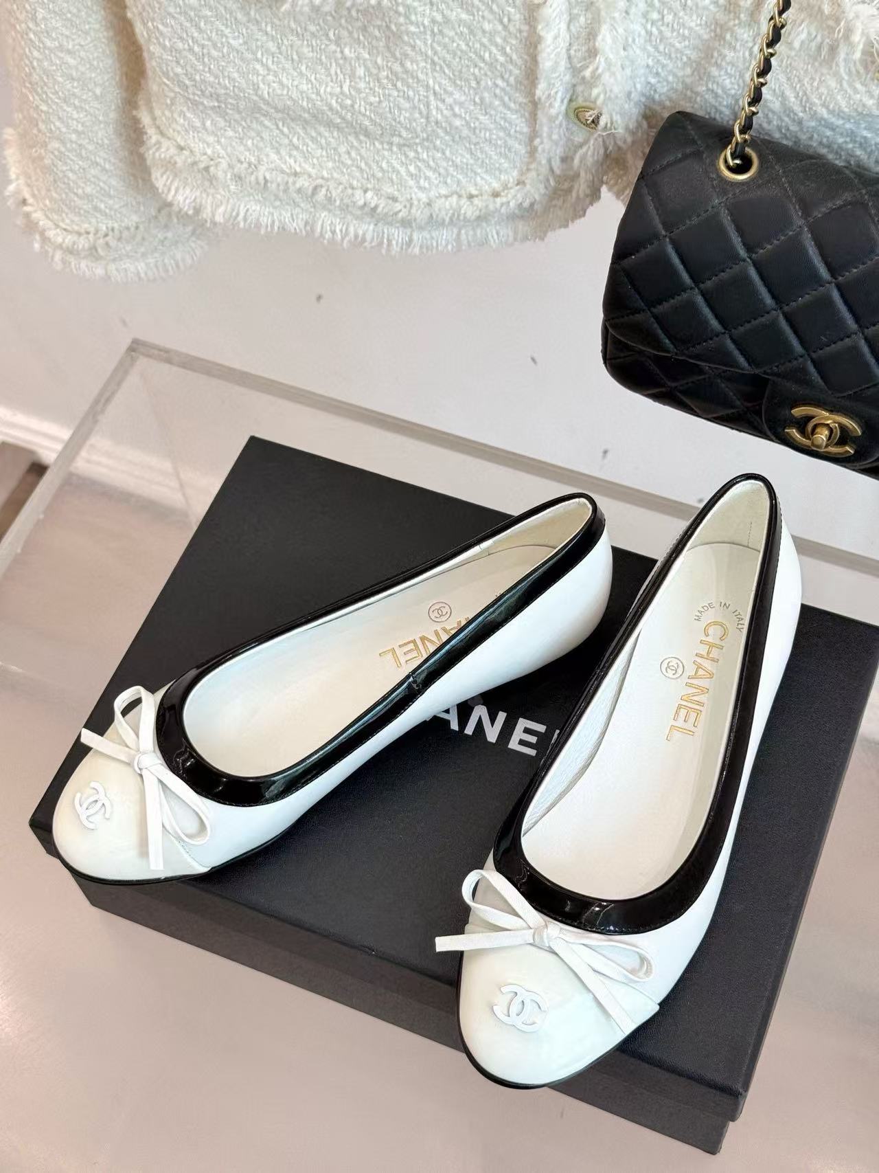 CHANE1 高品質ダブルCボウフラットシューズ【50％割引+送料無料】