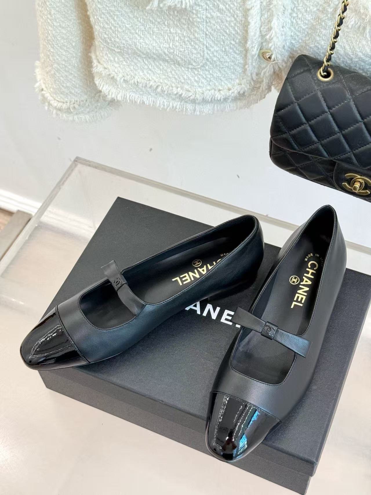 CHANE1 高品質ダブルCボウフラットシューズ【50％割引+送料無料】