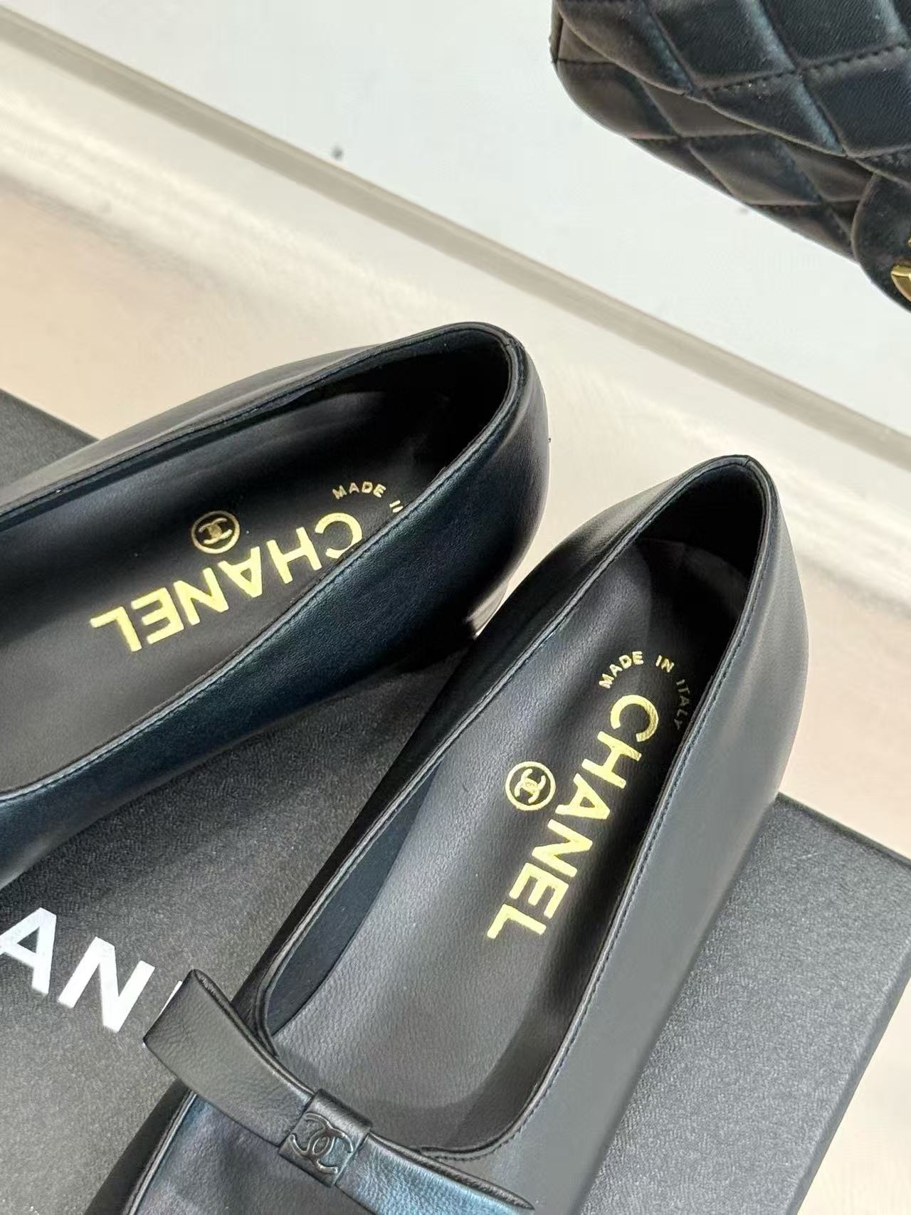 CHANE1 高品質ダブルCボウフラットシューズ【50％割引+送料無料】