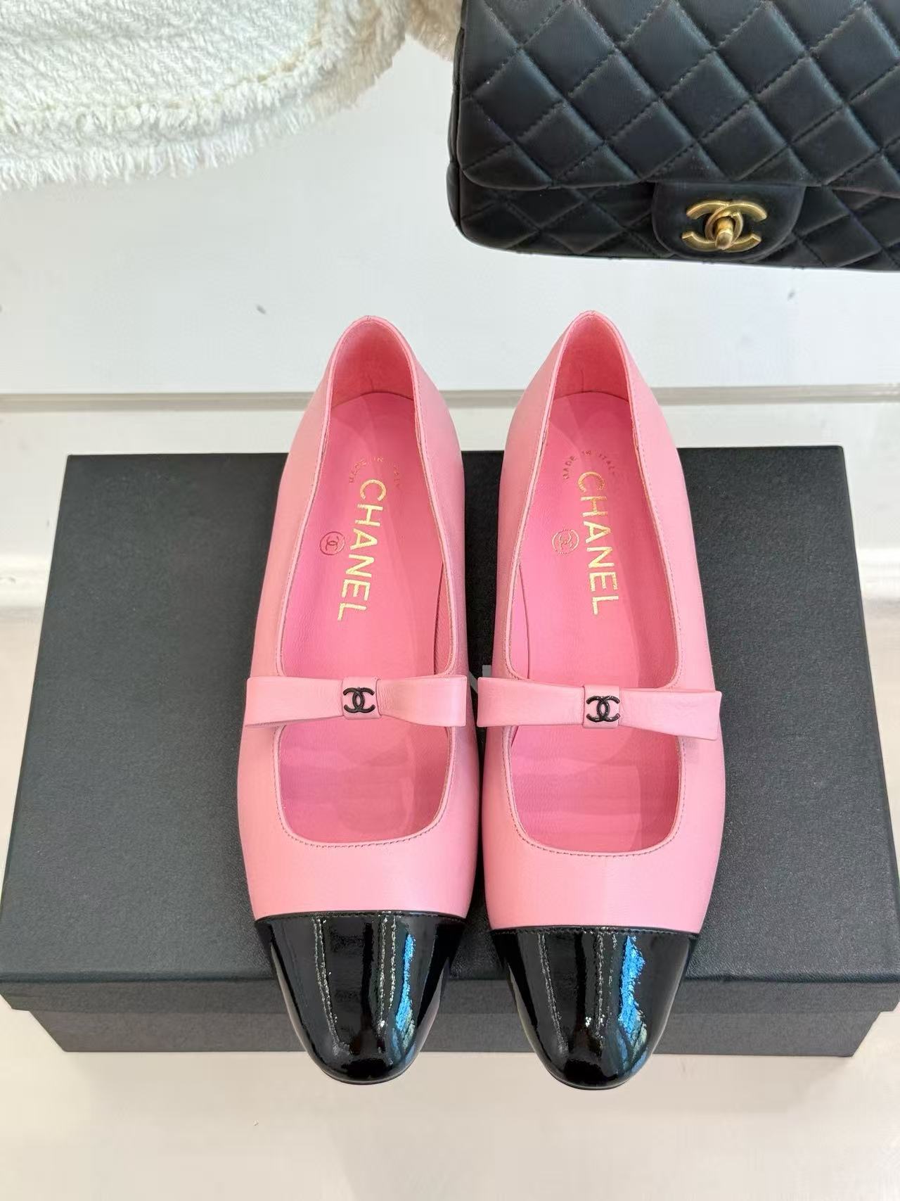 CHANE1 高品質ダブルCボウフラットシューズ【50％割引+送料無料】