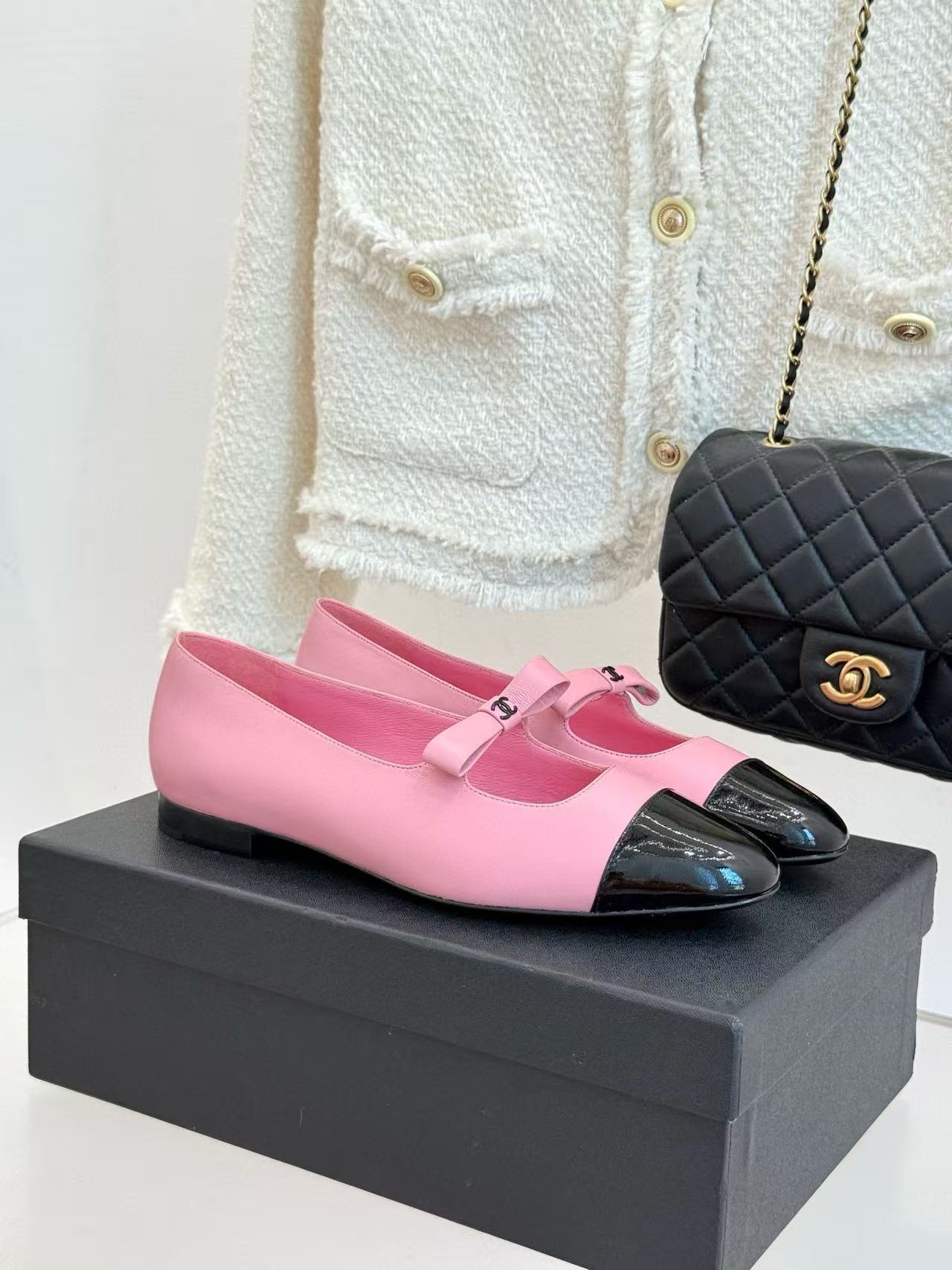 CHANE1 高品質ダブルCボウフラットシューズ【50％割引+送料無料】