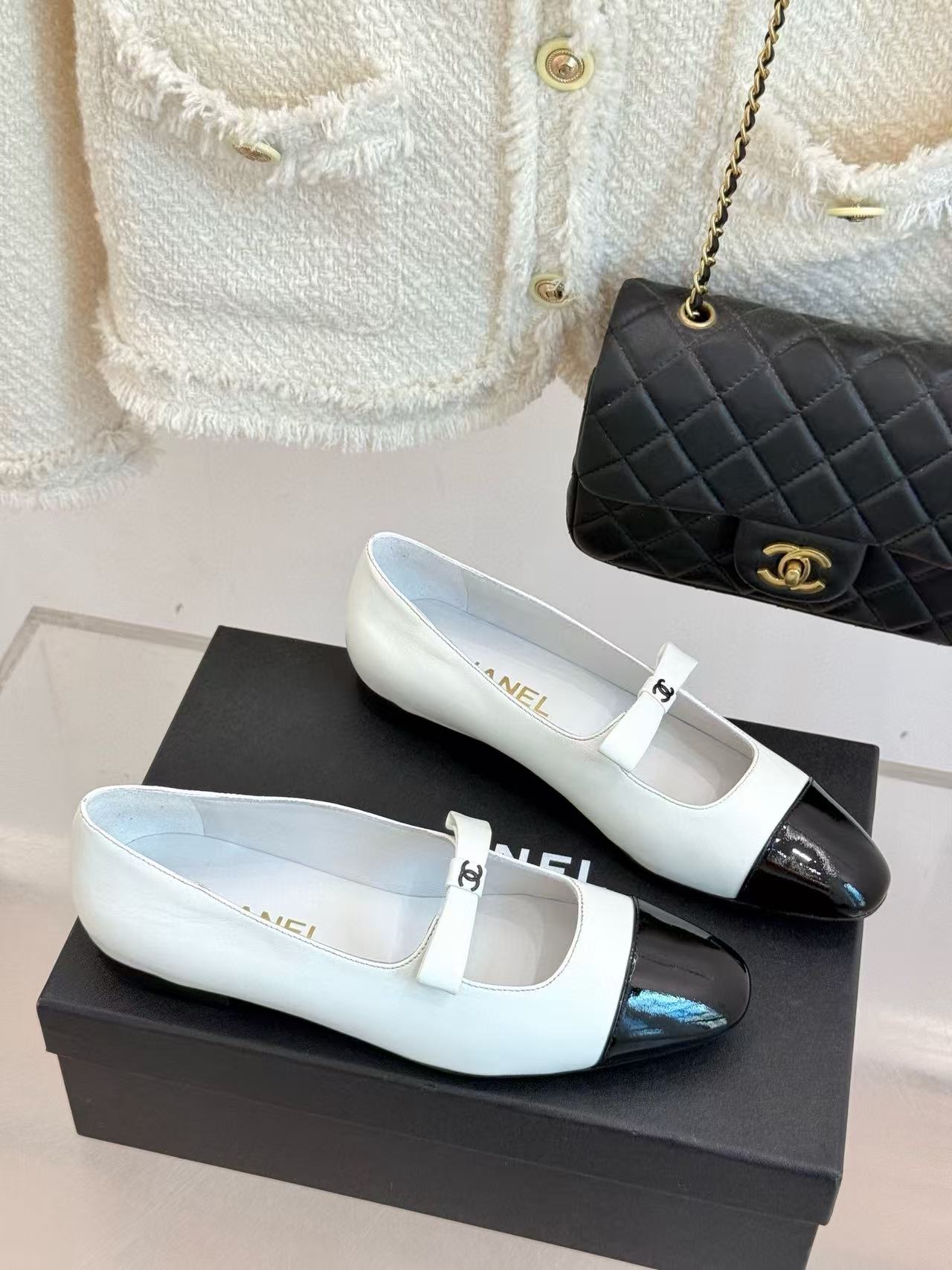 CHANE1 高品質ダブルCボウフラットシューズ【50％割引+送料無料】