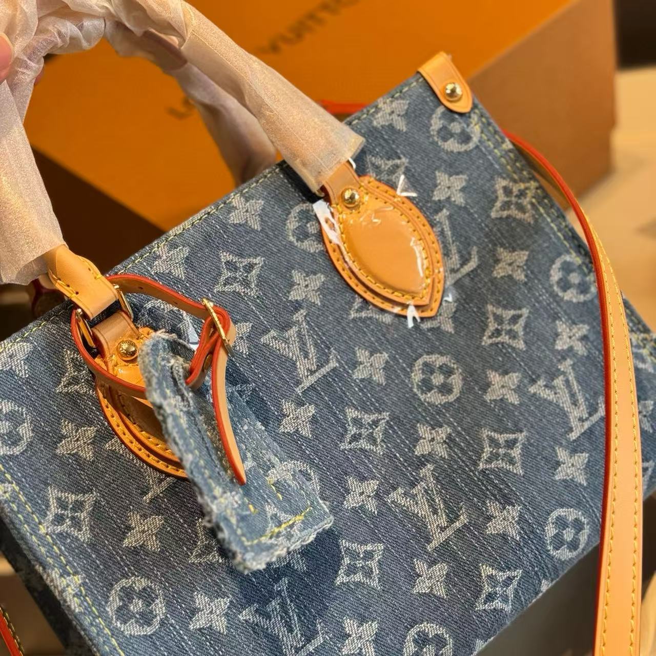 LVプリントデニムハンドバッグ【50％割引+送料無料】