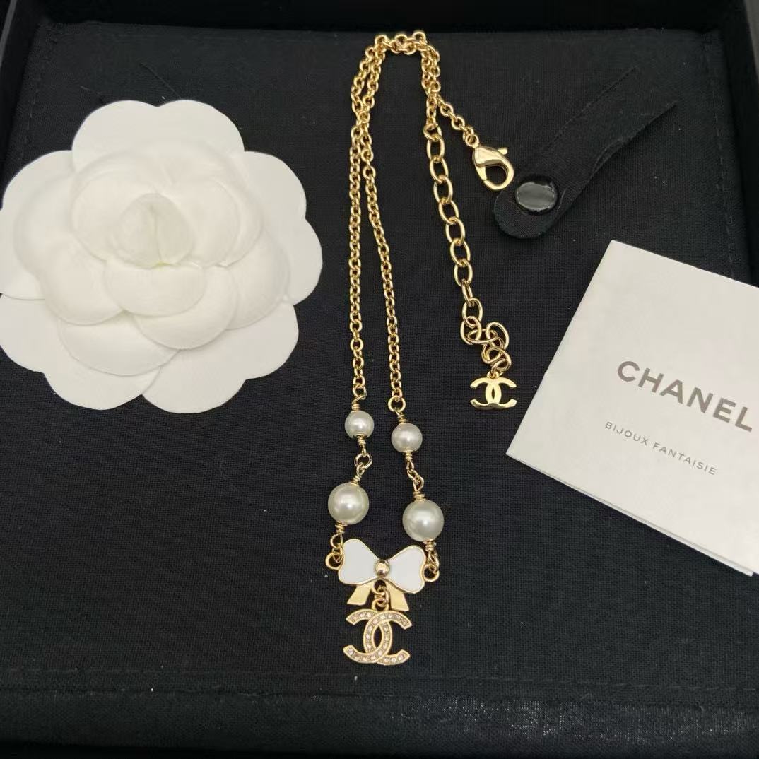 CHANE1 パールエナメルネックレス【50％割引+送料無料】