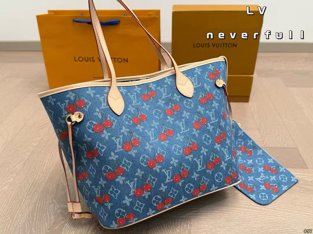 LVチェリーデニムショッピングバッグ【50％割引+送料無料】