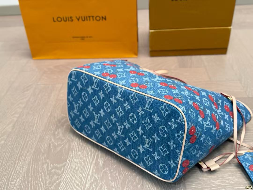 LVチェリーデニムショッピングバッグ【50％割引+送料無料】