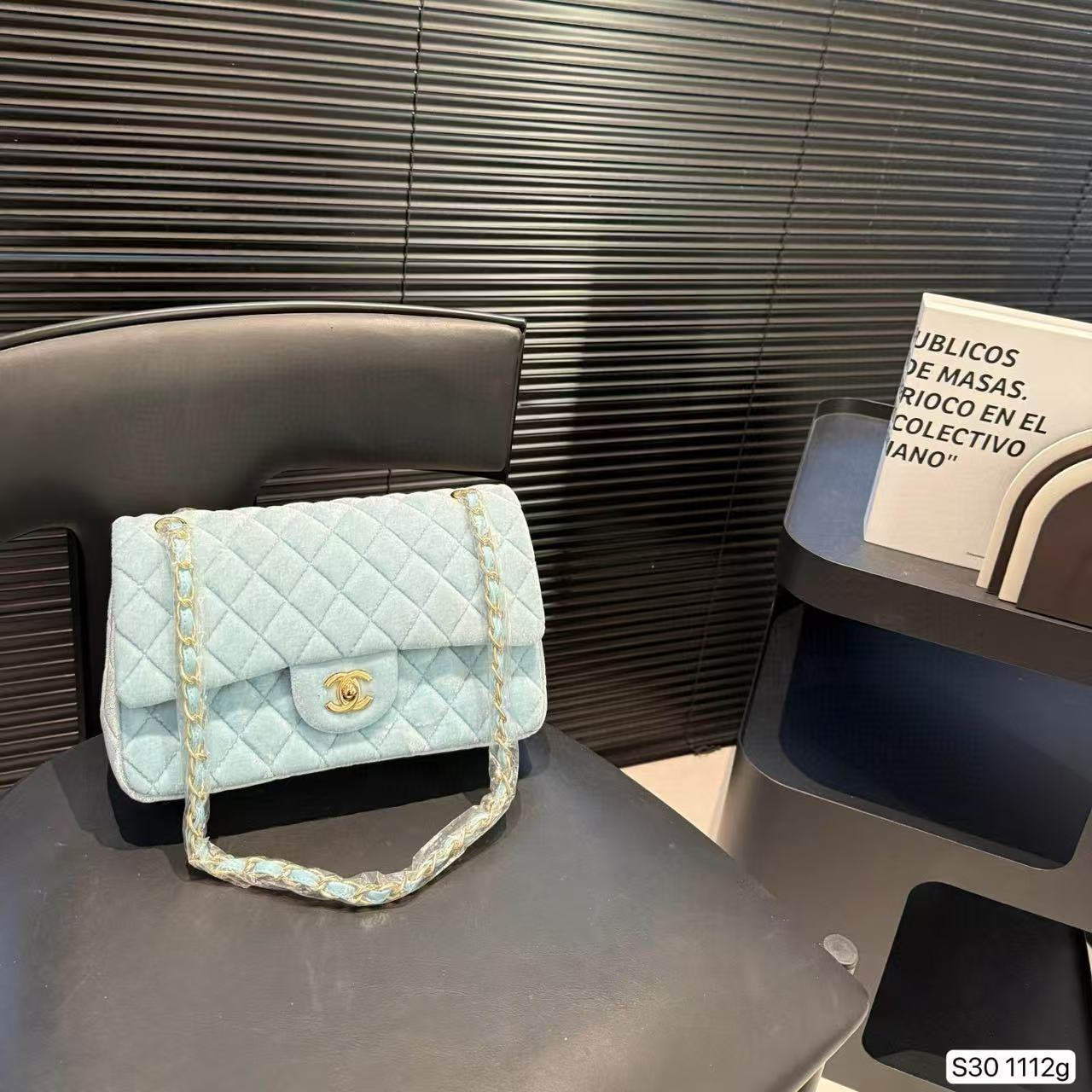 CHANE1CF ゴールドベルベットショルダーバッグ【50％割引+送料無料】