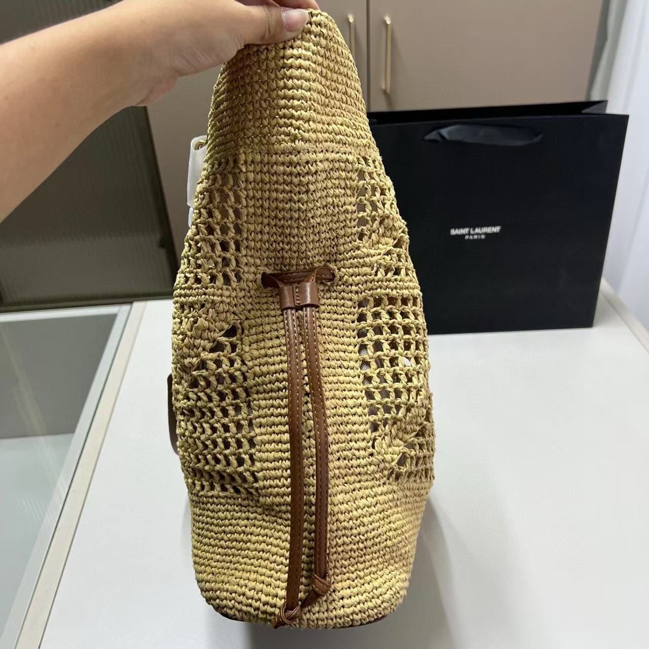 YSL ストロー ショッピングバッグ【50％割引+送料無料】