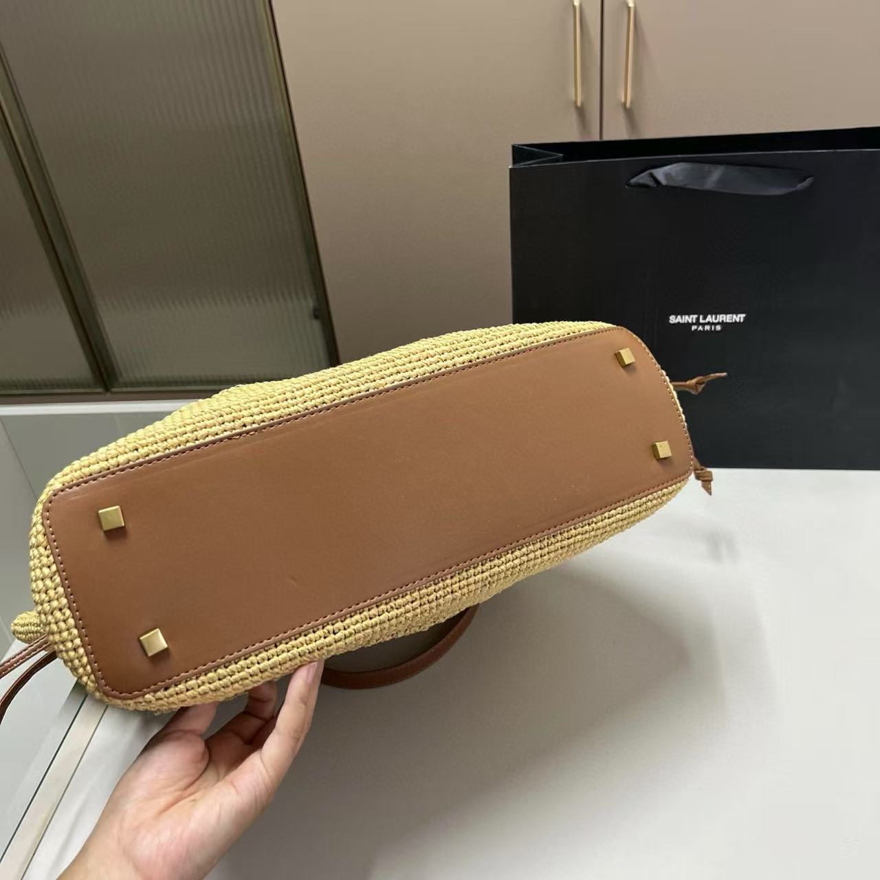 YSL ストロー ショッピングバッグ【50％割引+送料無料】