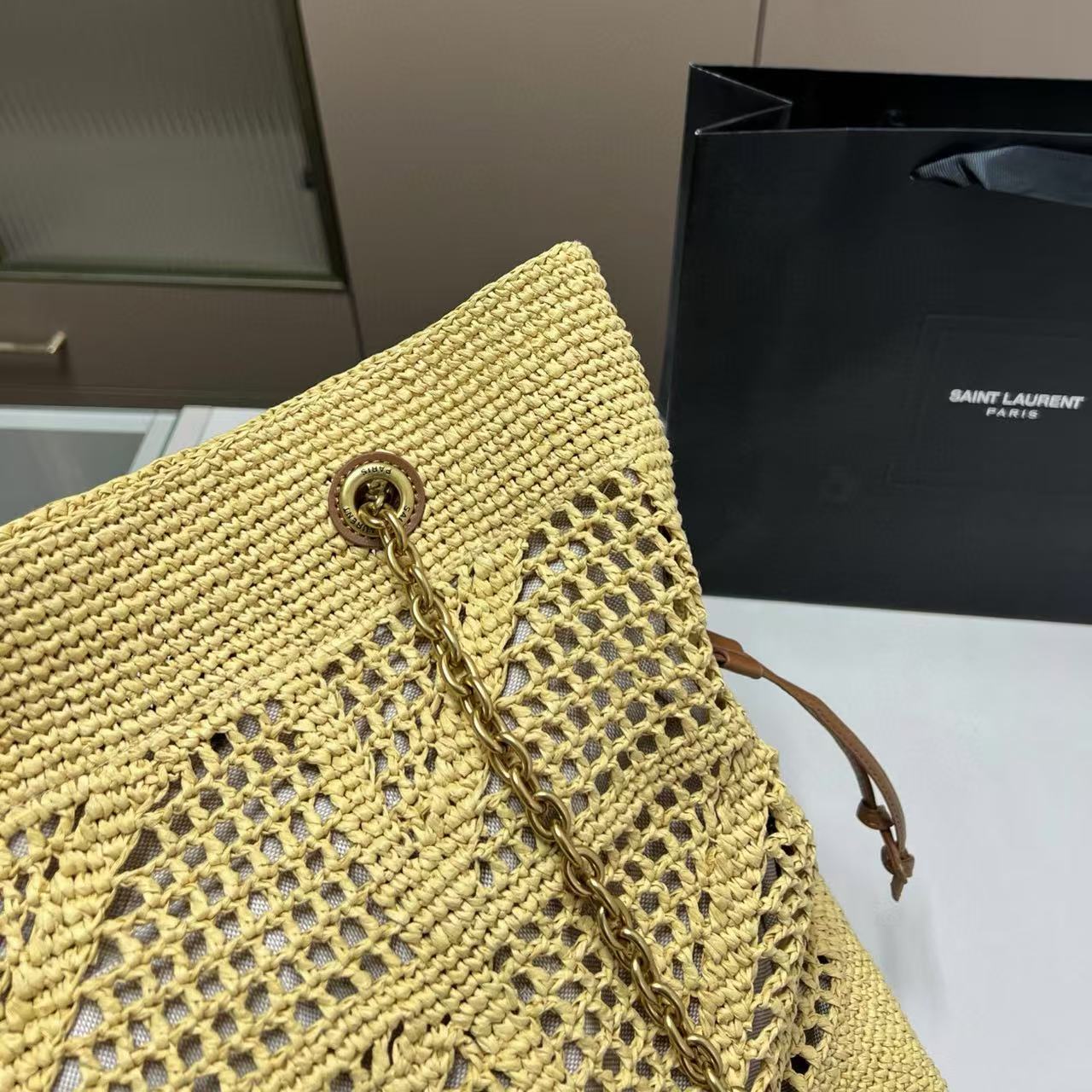 YSL ストロー ショッピングバッグ【50％割引+送料無料】