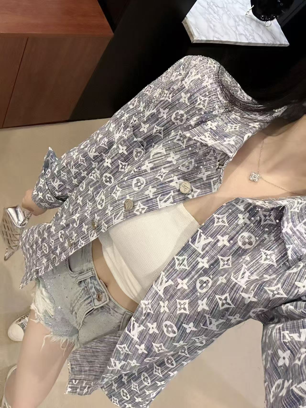 LVプリントデニムジャケット【50％割引+送料無料】