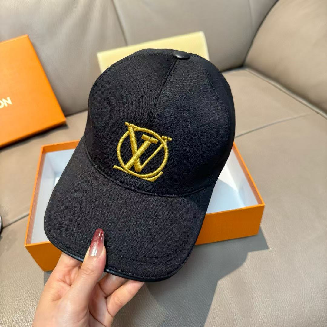 LV刺繍ロゴ入りベースボールキャップ【50％割引+送料無料】