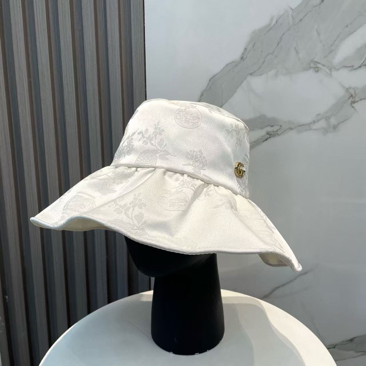 GUCC1 ジャカード サンプロテクション バケットハット【50％割引+送料無料】