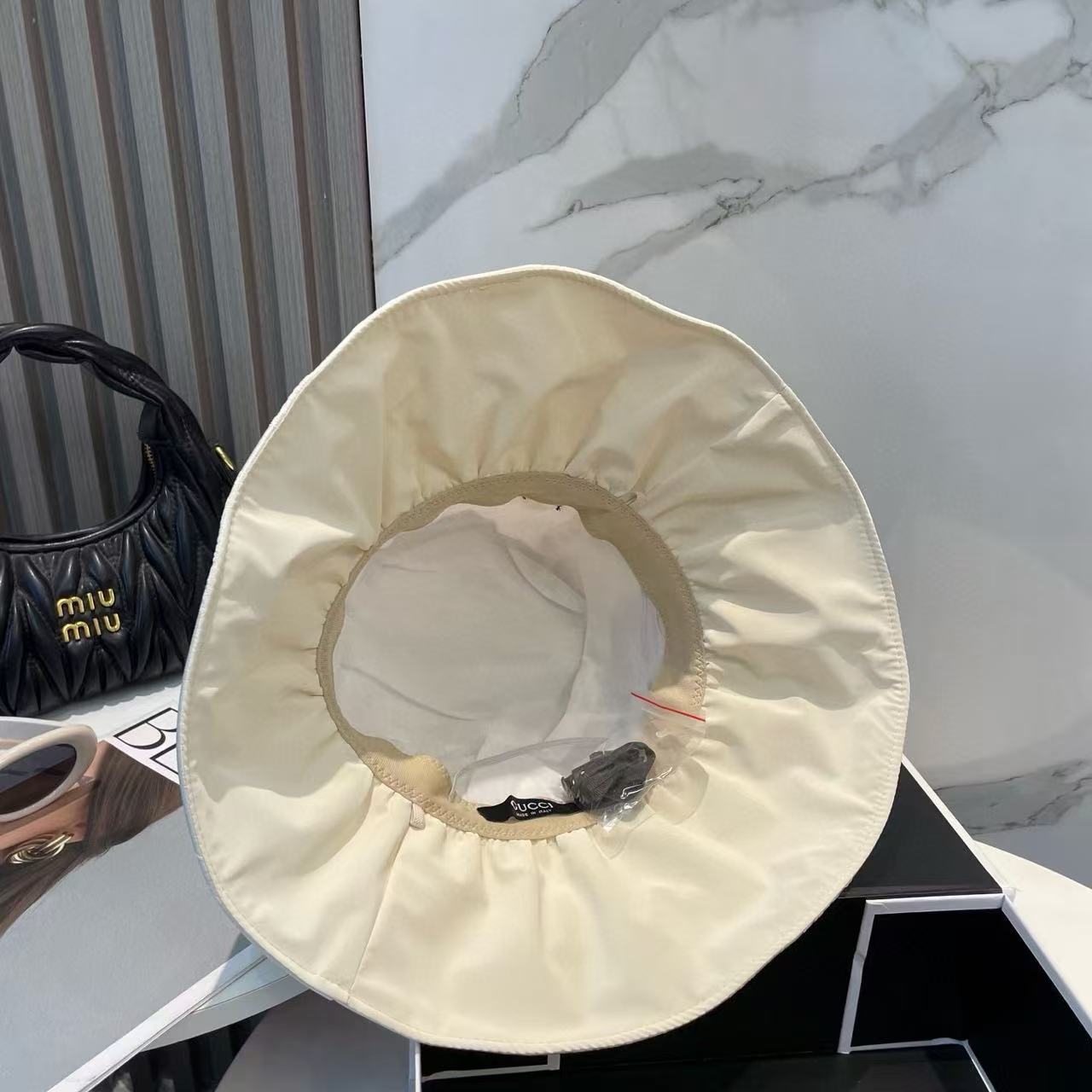 GUCC1 ジャカード サンプロテクション バケットハット【50％割引+送料無料】