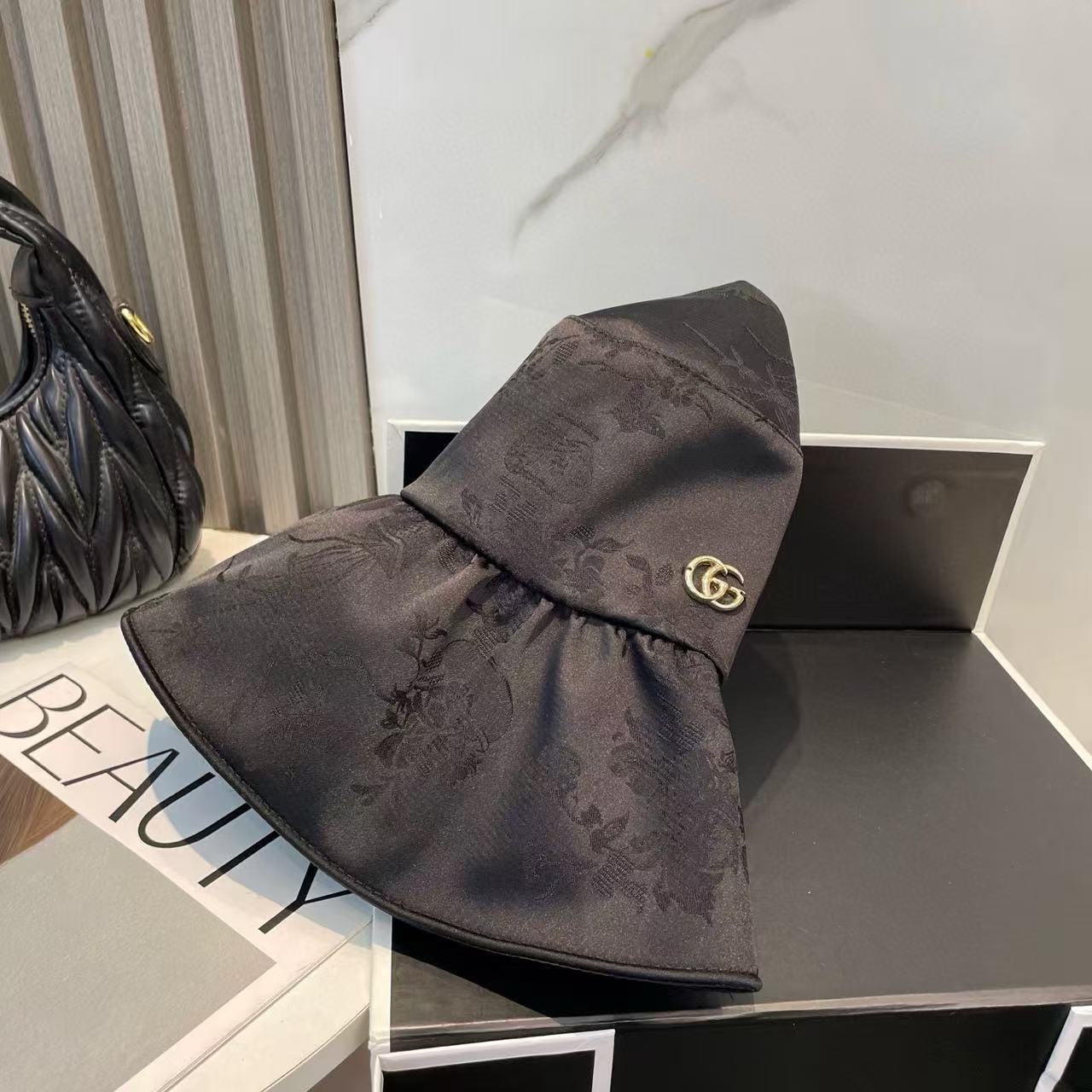 GUCC1 ジャカード サンプロテクション バケットハット【50％割引+送料無料】