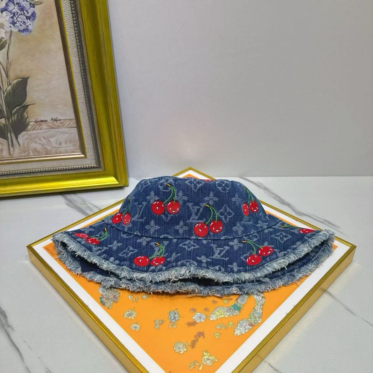 LVチェリーデニムバケットハット【50％割引+送料無料】