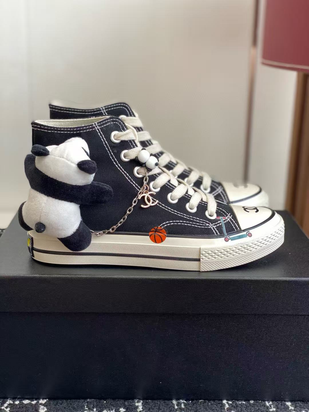 CHANE1 高品質チェーンキャンバスハイトップシューズ【50％割引+送料無料】