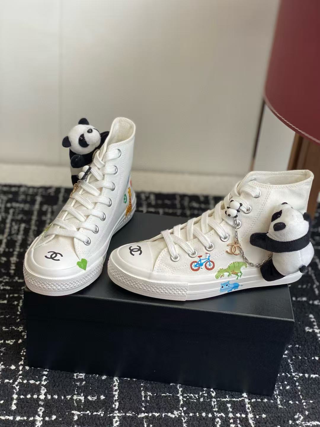 CHANE1 高品質チェーンキャンバスハイトップシューズ【50％割引+送料無料】