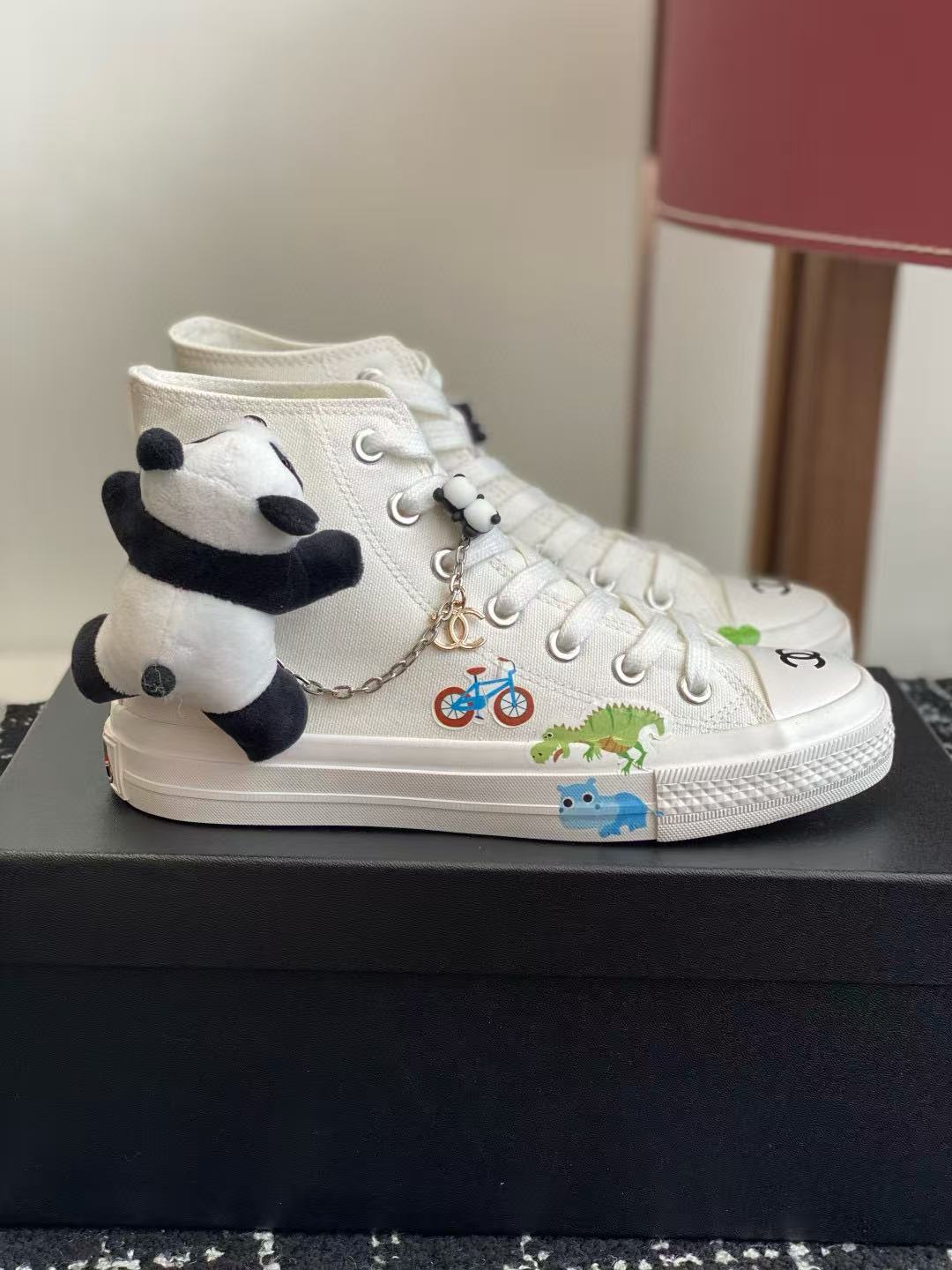 CHANE1 高品質チェーンキャンバスハイトップシューズ【50％割引+送料無料】