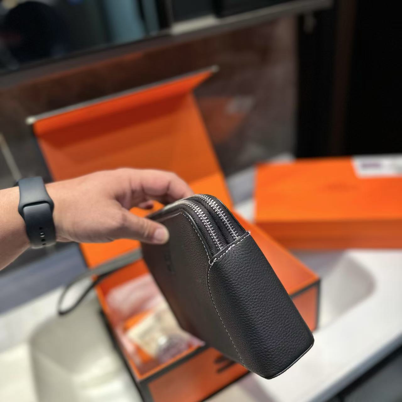 HERME5 シンプルレザークラッチ【50％割引+送料無料】