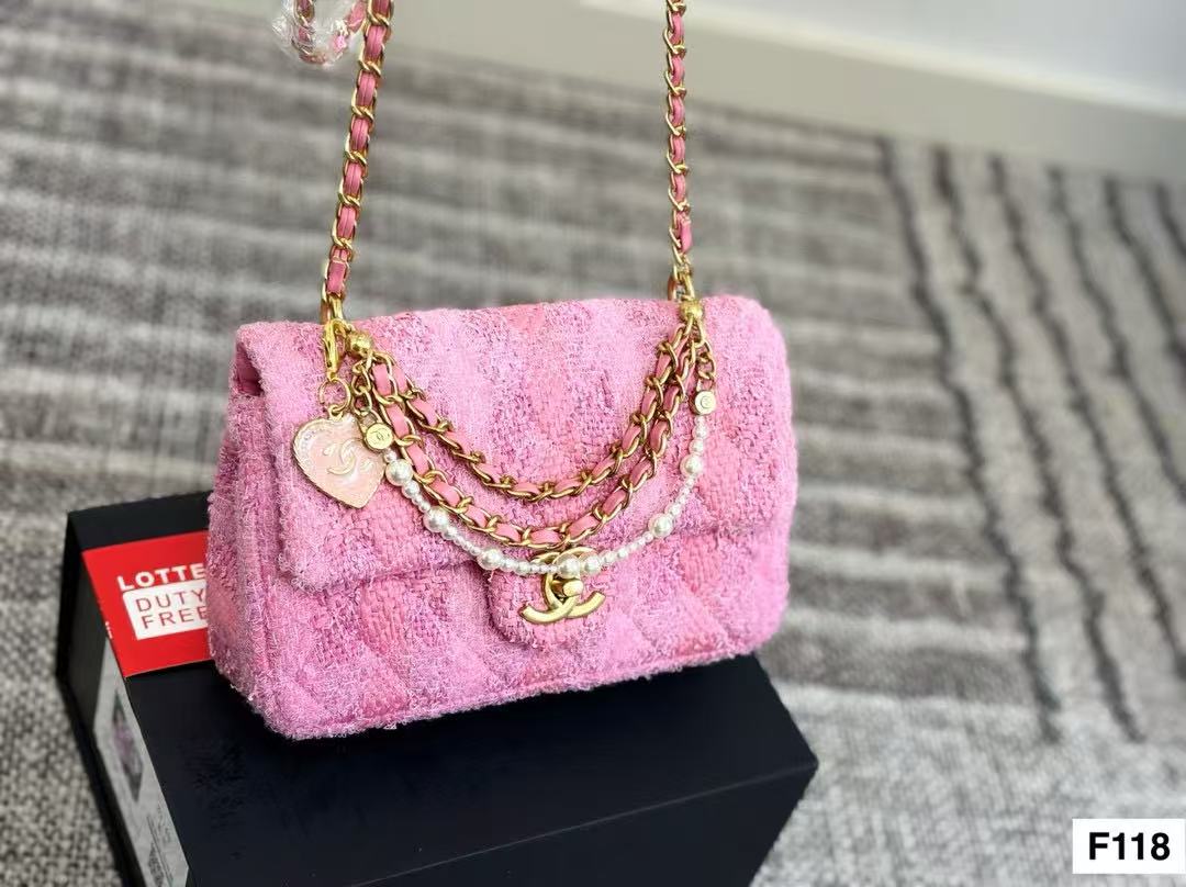 CHANE1 パールハートチェーンショルダーバッグ【50％割引+送料無料】