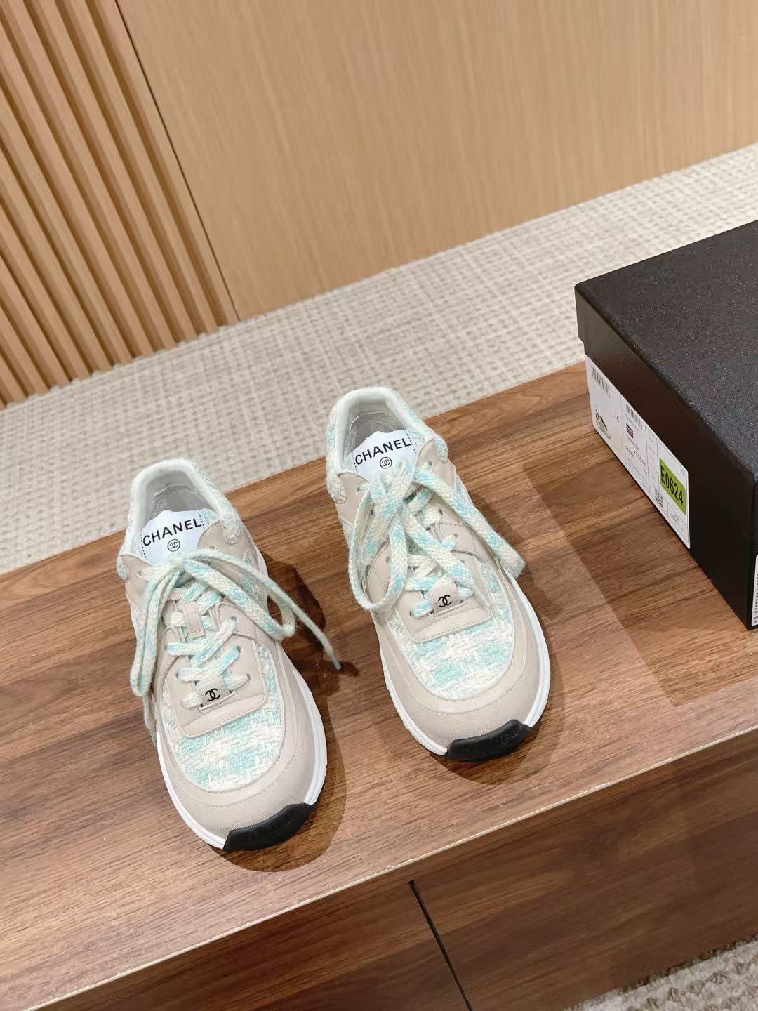 CHANE1 高品質ツイードスニーカー【50％割引+送料無料】