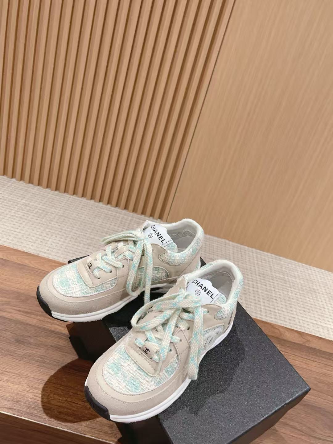 CHANE1 高品質ツイードスニーカー【50％割引+送料無料】