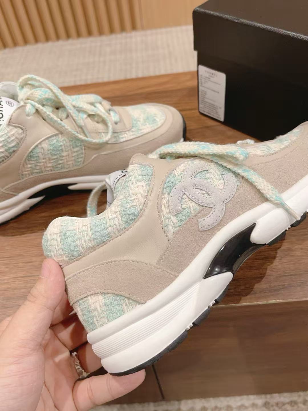 CHANE1 高品質ツイードスニーカー【50％割引+送料無料】