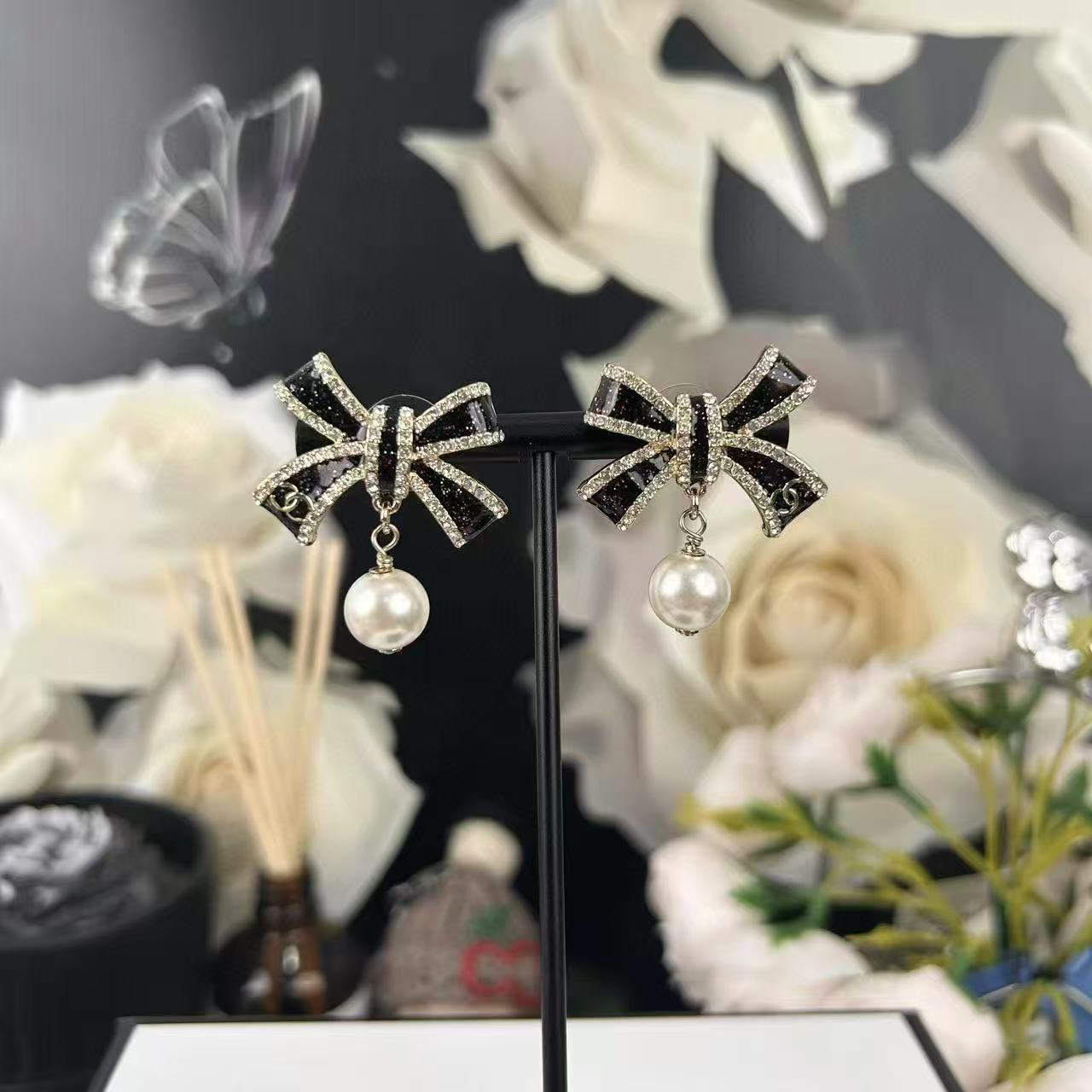 CHANE1 ボウパールイヤリング【50％割引+送料無料】