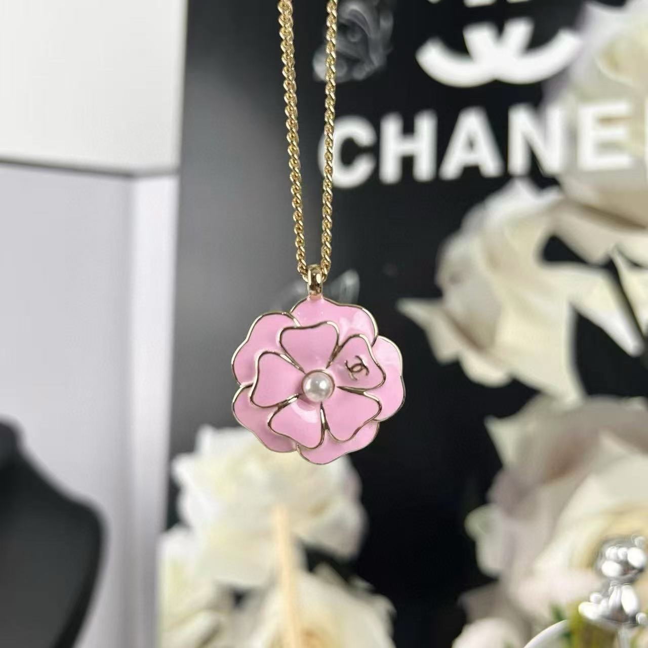 CHANE1 ピンクフラワーネックレス【50％割引+送料無料】