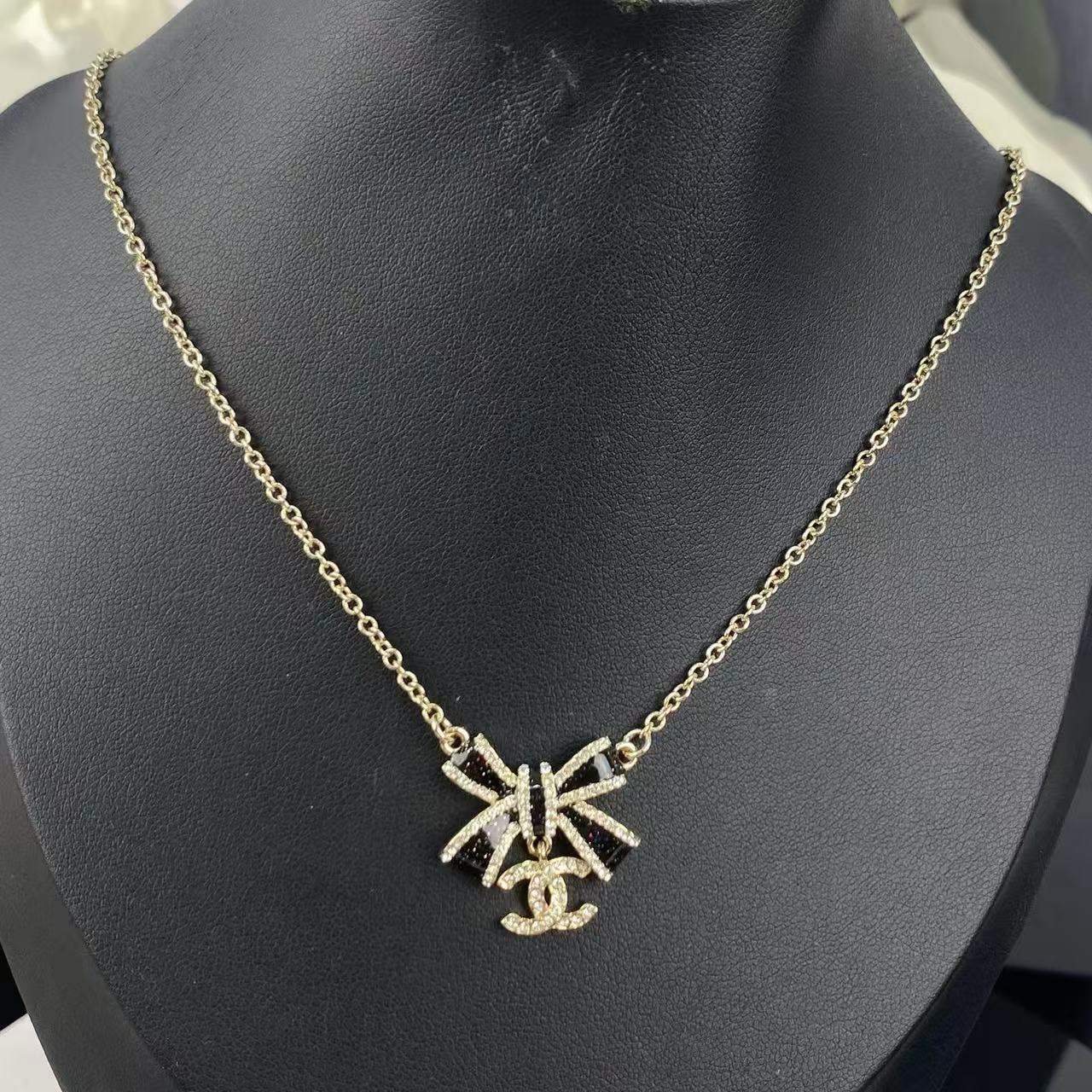 CHANE1 ボウダイヤモンドリング+ネックレス2点セット【50％割引+送料無料】