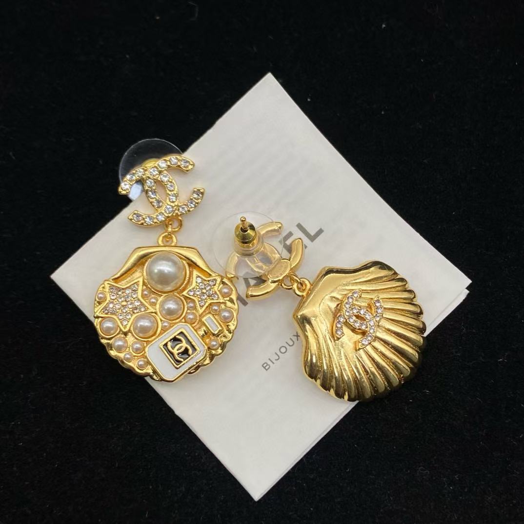 CHANE1 シェルパールイヤリング【50％割引+送料無料】