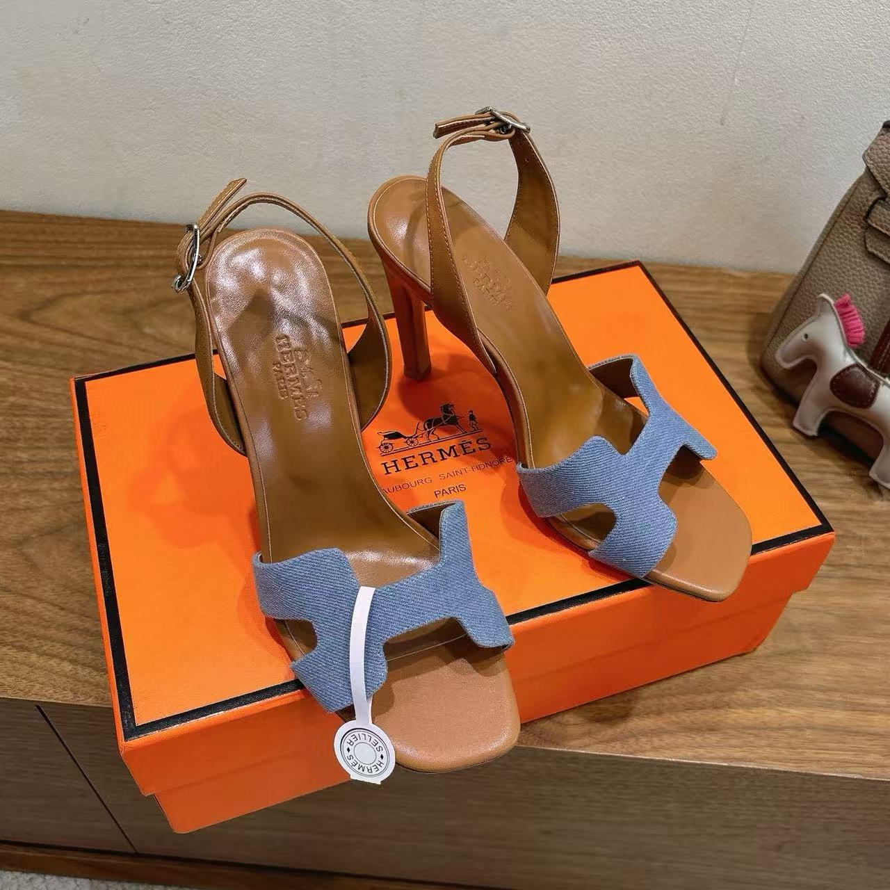 HERME5 高品質牛革ハイヒールサンダル【50％割引+送料無料】