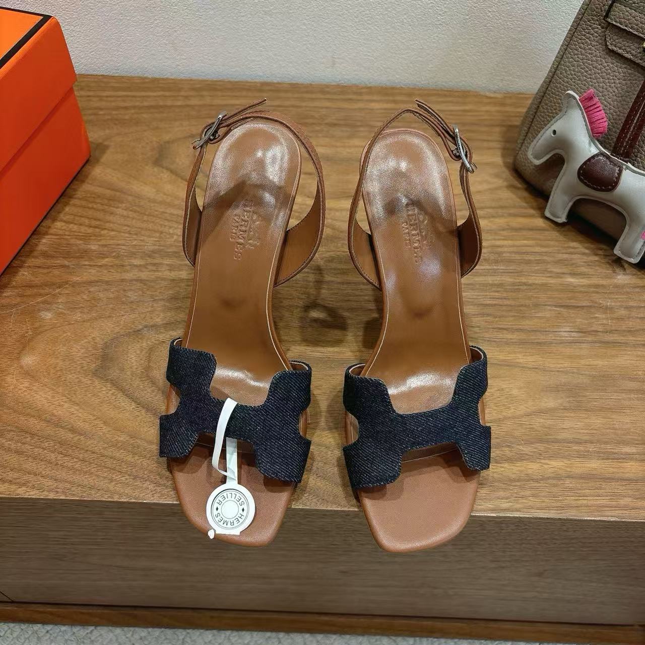 HERME5 高品質牛革ハイヒールサンダル【50％割引+送料無料】