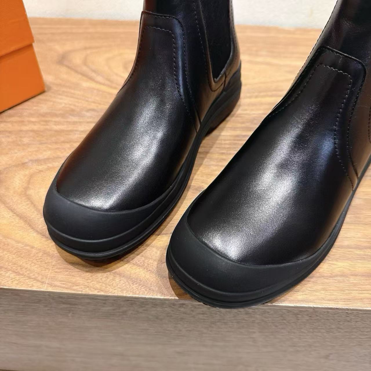 HERME5 高品質牛革アンクルブーツ【50％割引+送料無料】