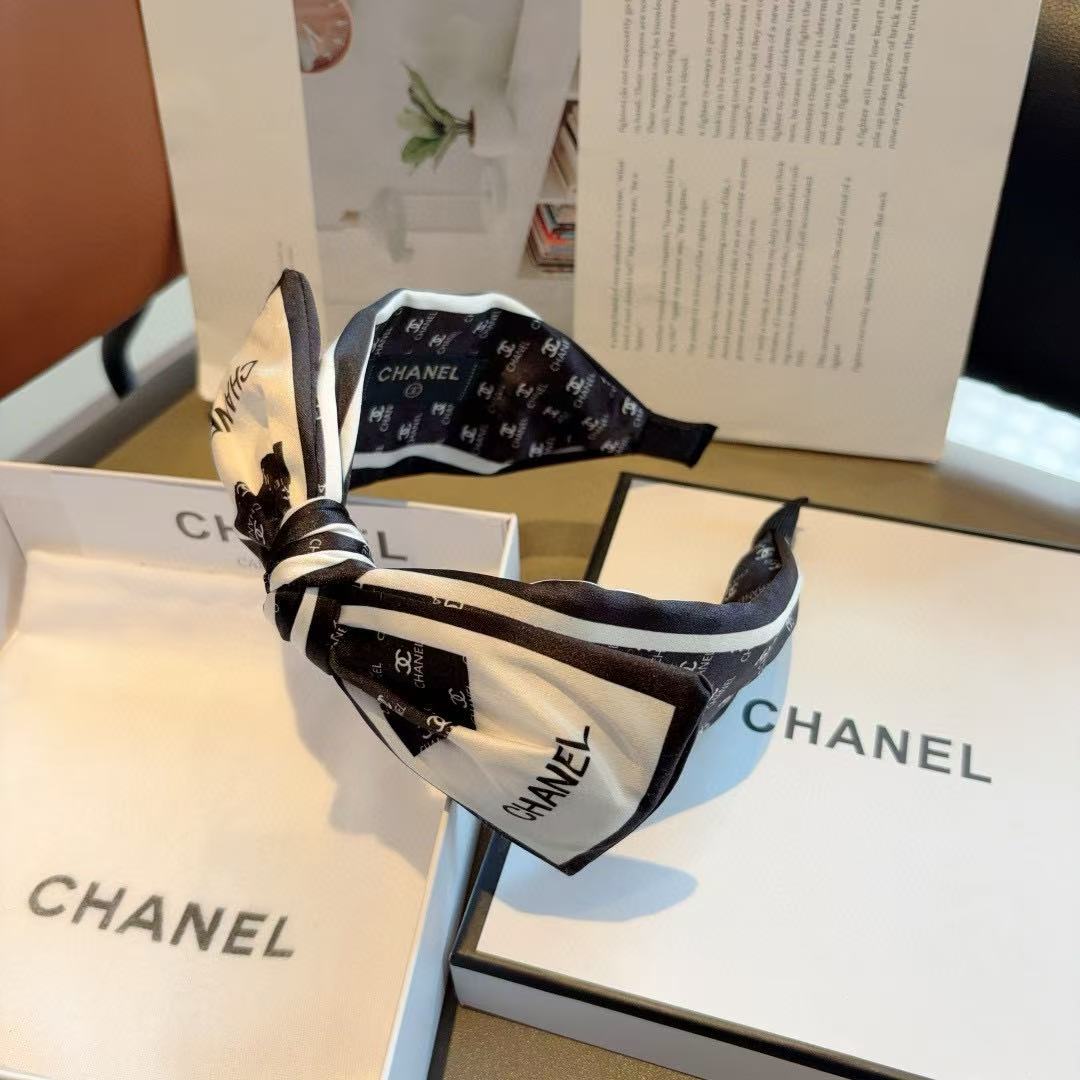 CHANE1 ダブルC文字リボンヘッドバンド【50％割引+送料無料】